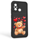 Чохол силіконовий оригінальний Soft Touch з 3D принтом милий ведмедик для Xiaomi Poco C55 чорний (Повний захист камери) 0043661 фото 1