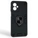 Чохол протиударний з кільцем для Motorola G45 чорний (2 шари захисту, тримач в авто) 0060068 фото 1