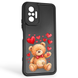 Чехол силиконовый оригинальный Soft Touch с 3D принтом милый мишка для Xiaomi Redmi Note 10 Pro черный (Полная защита камеры) 0043788 фото 1