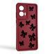 Чехол силиконовый Soft Touch с 3D принтом Большие бантики для Samsung Galaxy S23 Ultra (SM-S918B) бордовый (Полная защита камеры) 0070235 фото 1