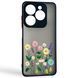 Чохол для телефона Tecno Spark 20C BG7n с 3D принтом польові квіти із захистом камери чорний 0059289 фото 1