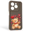 Чехол силиконовый Soft Touch с 3D принтом милый мишка для Infinix Smart 8 HD коричневый (Полная защита камеры) 0044940 фото