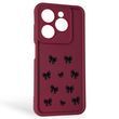 Чохол силіконовий Soft Touch з 3D принтом Бантики для TECNO Spark Go 2024 (BG6) бордовий (Повний захист камери) 0044666 фото