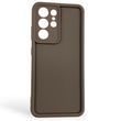 Чохол силіконовий Soft Touch для Samsung Galaxy S21 Ultra коричневий (Повний захист камери)