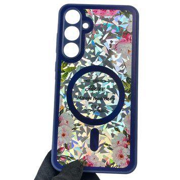 Чохол для Samsung Galaxy A35 5G (SM-A356B) з 3д ефектом з магнітом магсейф блискучий на самсунг а35 5г темно-синій 0012005 фото