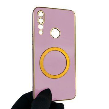 Чехол для Huawei Y9 Prime 2019 STK-L21 с кольцом MagSafe с золотой окантовкой хуавей у9 прайм 2019 черничный gs1 0022696 фото