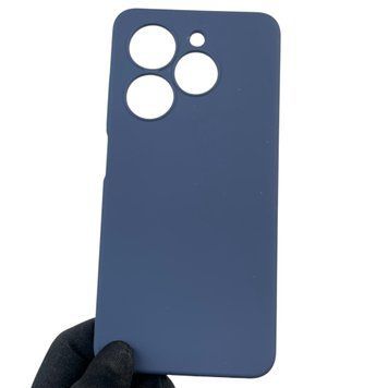 Чехол для Tecno Spark 20C BG7n силиконовый с микрофиброй нескользящий на техно спарк 20с темно-синий 0032272 фото