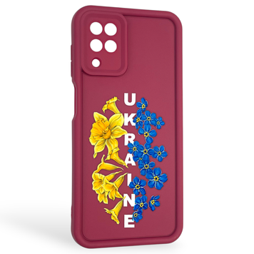 Чехол силиконовый Soft Touch с 3D принтом для Samsung Galaxy M12 (SM-M127F) бордовый (Полная защита камеры) 0041877 фото