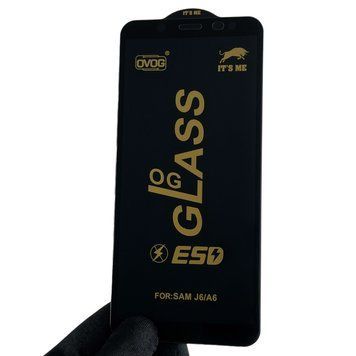Захисне скло 6D OG для телефону Samsung Galaxy A6 2018 SM-A600 повноекранне на самсунг а6 2018 а600 чорне 0002674 фото