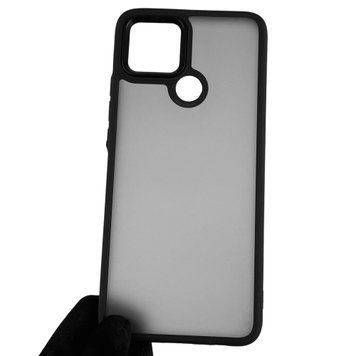 Чехол для OPPO A15 противоударный матовый полупрозрачный с высокими бортами на оппо а15 чёрный 0000222 фото