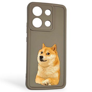 Чохол силіконовий оригінальний Soft Touch з 3D принтом мему сібу для Xiaomi Redmi Note 13 4G коричневий (Повний захист камери) 0047926 фото