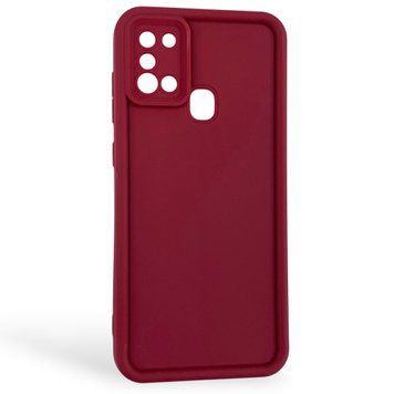 Чехол силиконовый Soft Touch для Samsung Galaxy A21s бордовый (Полная защита камеры) 0053995 фото