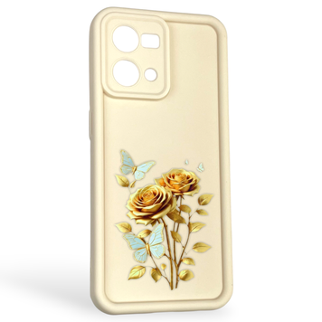 Чохол силіконовий Soft Touch з 3D принтом жіночим для Oppo Reno 7 молочний (Повний захист камери) 0042548 фото