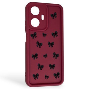 Чехол силиконовый Soft Touch с 3D принтом для Realme C55 бордовый (Полная защита камеры) 0044416 фото
