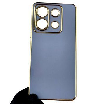 Чохол для Xiaomi POCO X6 жіночий із золотою окантовкою із захистом камери на сяомі поко х6 синій 0012224 фото