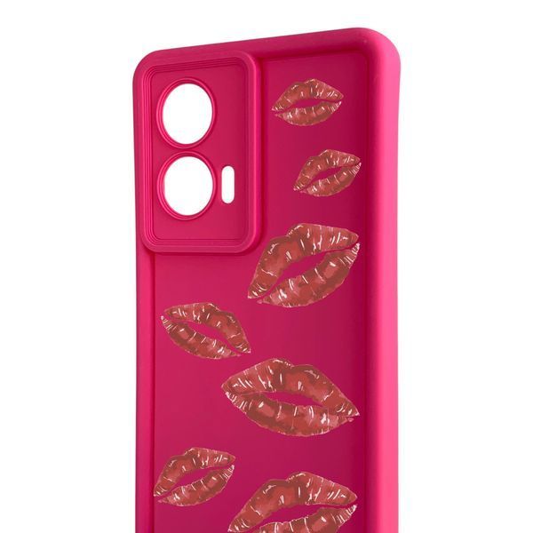 Чехол силиконовый Soft Touch с 3D принтом Губы для TECNO Spark Go 2024 (BG6) малиновый (Полная защита камеры) 0070842 фото