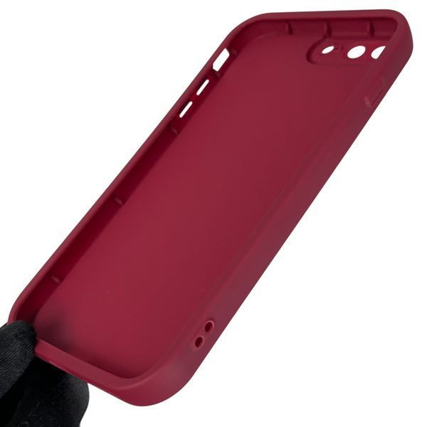 Чехол силиконовый Soft Touch с 3D принтом злой котик для Apple iPhone 7 Plus бордовый (Полная защита камеры) 0047163 фото