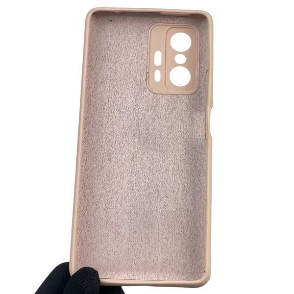 Чохол для Xiaomi 11T Pro силіконовий з мікрофіброю нековзний на сяомі 11т про пудровий 0032414 фото