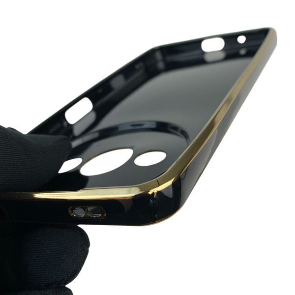 Чехол для Xiaomi Redmi A3 с кольцом MagSafe с золотой окантовкой на редми а3 черный gs1 0022595 фото