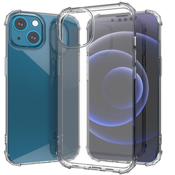 Чехол для Apple iPhone 13 прозрачный с бронь углами с защитой камеры противоударный (борта выше экрана, эпл айфон 13) 0061360 фото