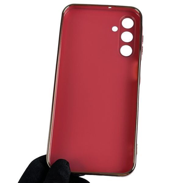 Чохол для Samsung Galaxy A15 (SM-A155M) із золотою окантовкою із захистом камери на самсунг а15 червоний 0008311 фото