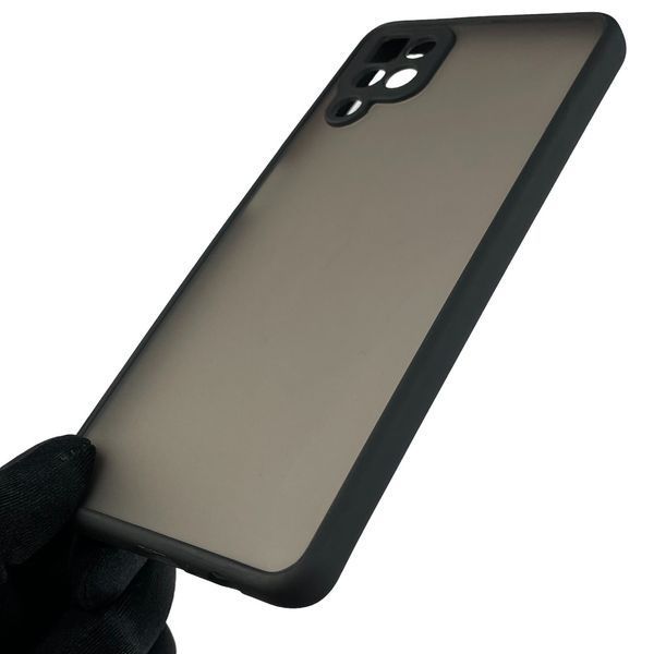 Чохол для Samsung Galaxy A12 SM-A127F матовий напівпрозорий з високими бортами із захистом камери на самсунг а12 чорний 0000322 фото