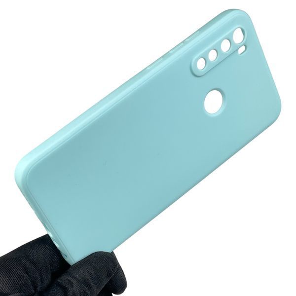 Чехол для Xiaomi Redmi Note 8 2021 с квадратными гранями с защитой камеры на сяоми редми нот 8 2021 бирюзовый 0012907 фото