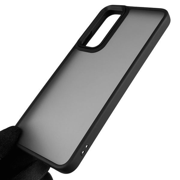 Чехол для OPPO A78 4G противоударный матовый полупрозрачный с высокими бортами на оппо а78 4г чёрный 0000776 фото