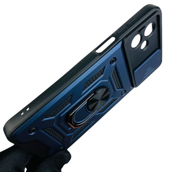 Чехол для Motorola G14 PAYF0006RS бронированный с кольцом со шторкой на моторола г14 тёмно-синий 0001645 фото