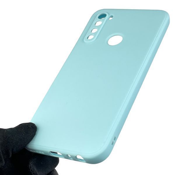 Чехол для Xiaomi Redmi Note 8 2021 с квадратными гранями с защитой камеры на сяоми редми нот 8 2021 бирюзовый 0012907 фото