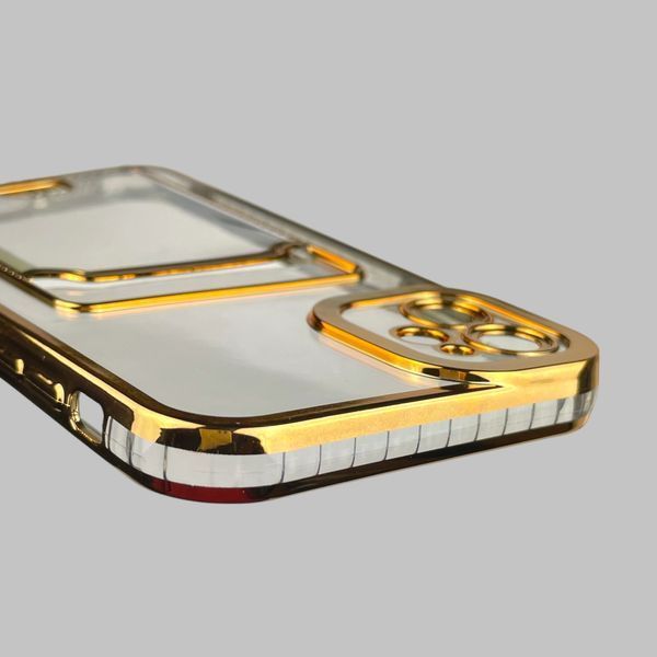 Чехол для Apple iPhone 11 с золотой окантовкой с карманом для карт на айфон 11 золотой 0012984 фото