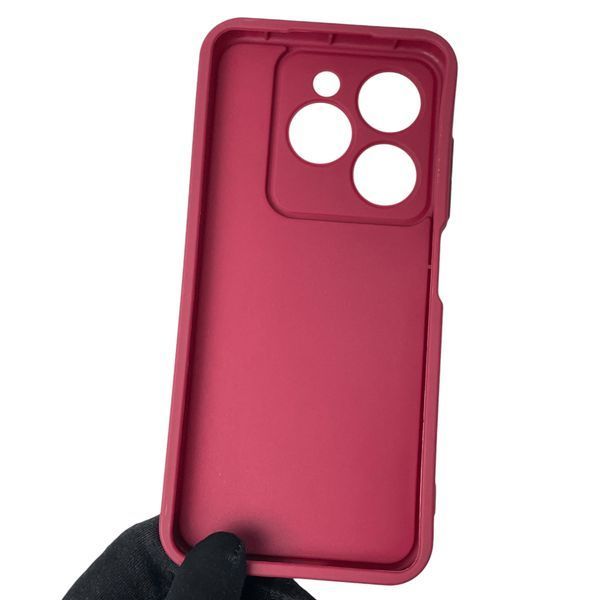 Чехол силиконовый Soft Touch с 3D принтом смешного теда мишки для Infinix Smart 8 HD бордовый (Полная защита камеры) 0049335 фото