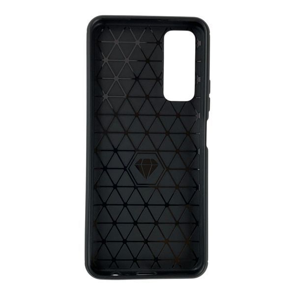 Чехол для телефона Huawei P Smart 2021 карбоновый противоударный с высокими бортами черный 0051784 фото