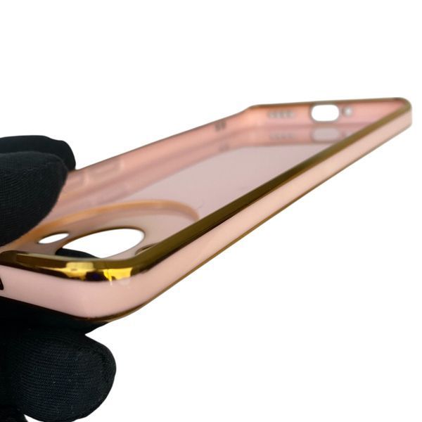 Чохол для Realme 11 Pro Plus 5G з кільцем-підставкою із золотою окантовкою на реалмі 11 про плюс пудровий gs1 0021016 фото