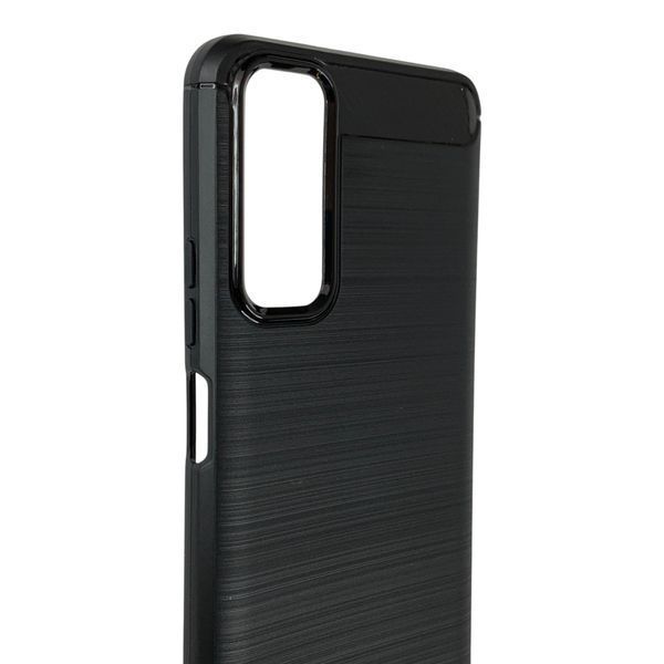 Чехол для телефона Huawei P Smart 2021 карбоновый противоударный с высокими бортами черный 0051784 фото