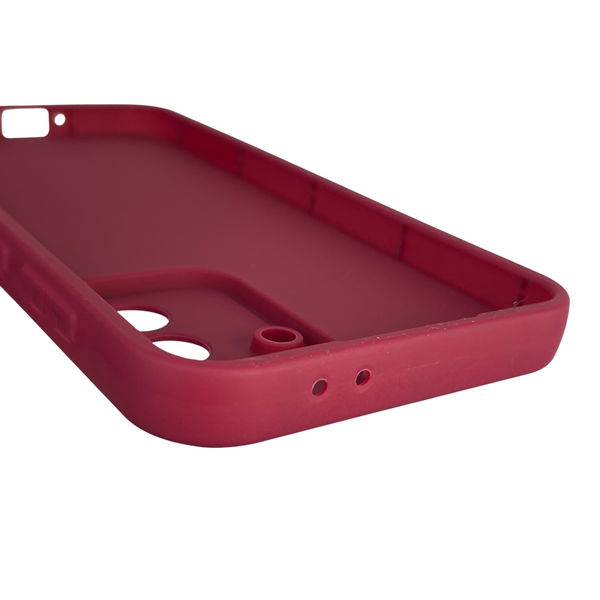 Чехол силиконовый оригинальный Soft Touch с 3D принтом милый мишка для Samsung Galaxy A36 5G (SM-A366U) бордовый (Полная защита камеры) 0043496 фото