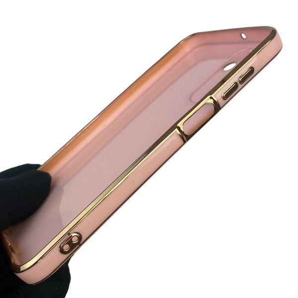 Чехол для Samsung Galaxy A15 SM-A155M с кольцом MagSafe с золотой окантовкой на самсунг а15 пудровый gs1 0022336 фото