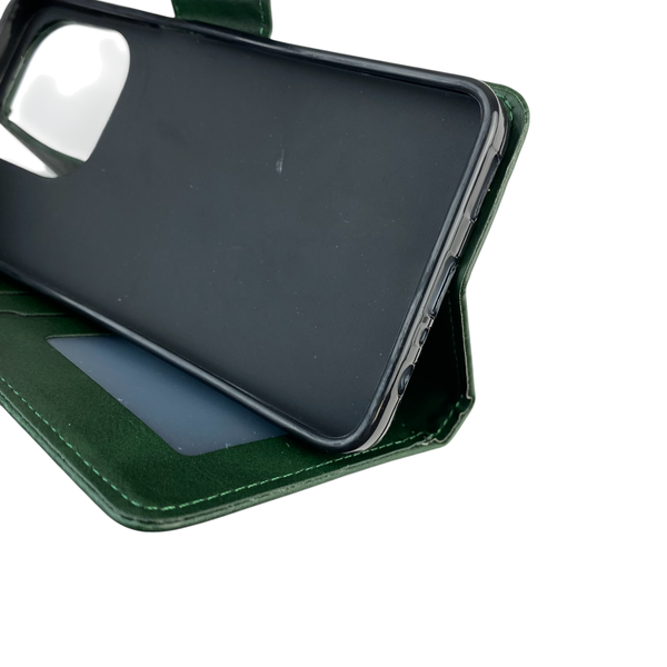 Чехол-книжка для телефона Oppo A40 кожанная с магнитной застежкой на оппо а40 зеленая 0025472 фото
