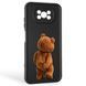 Чехол силиконовый оригинальный Soft Touch с 3D принтом смешного теда мишки для Xiaomi Poco X3 Pro черный (Полная защита камеры) 0048812 фото 1