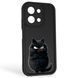 Чехол силиконовый Soft Touch с 3D принтом злой котик для Xiaomi Redmi 15C EU черный (Полная защита камеры) 0047053 фото 1