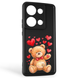 Чехол силиконовый оригинальный Soft Touch с 3D принтом милый мишка для Xiaomi Redmi Note 13 Pro 4G черный (Полная защита камеры) 0043843 фото 1