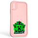 Чохол силіконовий Soft Touch з 3D принтом Майнкрафт для Apple iPhone X рожевий (Повний захист камери) 0040984 фото 1