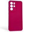 Чехол силиконовый Soft Touch для Samsung Galaxy S21 Ultra малиновый (Полная защита камеры)