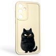 Чехол силиконовый оригинальный Soft Touch с 3D принтом злой котик для Samsung Galaxy A55 5G (SM-A556B) молочный (Полная защита камеры) 0046541 фото