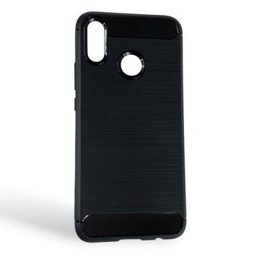 Чехол для телефона Huawei P Smart Plus карбоновый противоударный с высокими бортами черный 0051785 фото