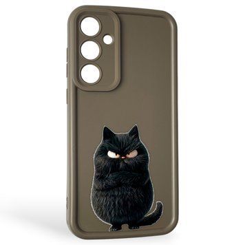 Чохол силіконовий оригінальний Soft Touch з 3D принтом злого кота для Samsung Galaxy A35 5G (SM-A356B) коричневий (Повний захист камери) 0046490 фото