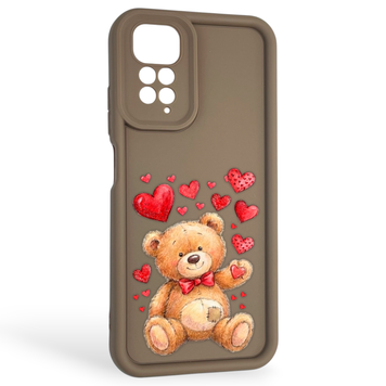 Чехол силиконовый оригинальный Soft Touch с 3D принтом милый мишка для Xiaomi Redmi Note 11s коричневый (Полная защита камеры) 0043792 фото