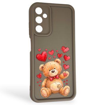 Чехол силиконовый Soft Touch с 3D принтом милый мишка для Samsung Galaxy A05S (SM-A057) коричневый (Полная защита камеры) 0044776 фото