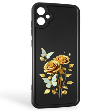 Чехол силиконовый Soft Touch с 3D принтом женским для Samsung Galaxy A05 (SM-A055) черный (Полная защита камеры) 0042599 фото