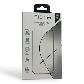 Захисне скло FIBRA для iPhone 17 Pro повноекранне 5D з тонкою чорною рамкою (олеофобне покриття, сітка від пилу, айфон 17 про) 0061733 фото